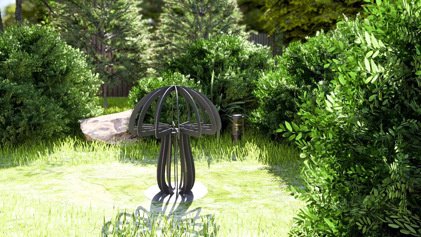 Garden Mushroom Metal Sculpture