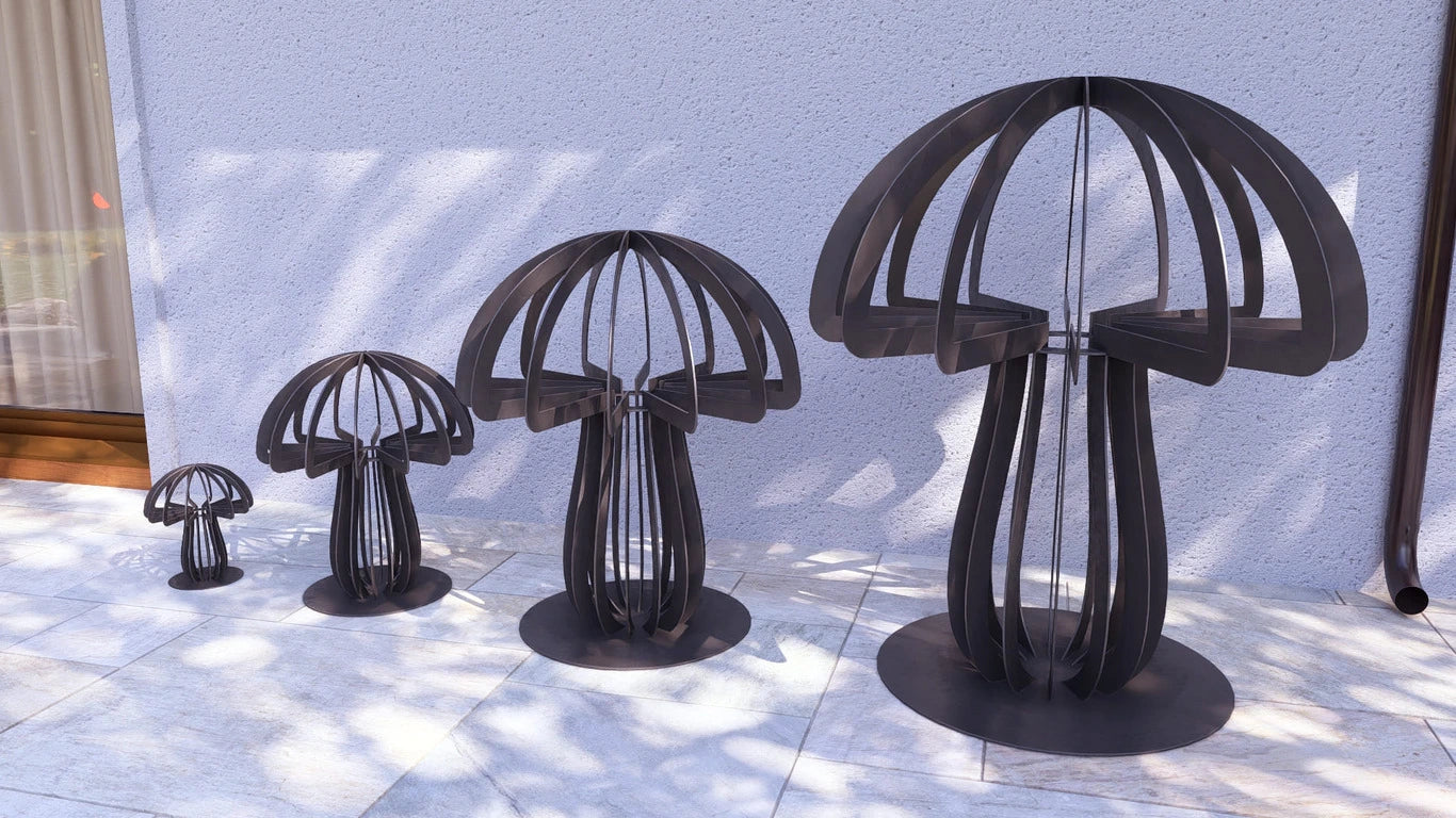 Garden Mushroom Metal Sculpture
