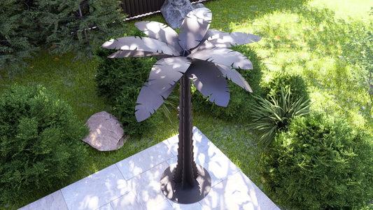 Metal Palm Tree Garden Sculpture